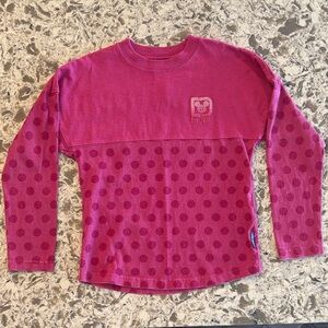 Kids Disney Spirit Jersey- Long Sleeve Polka Dot Top- Berry